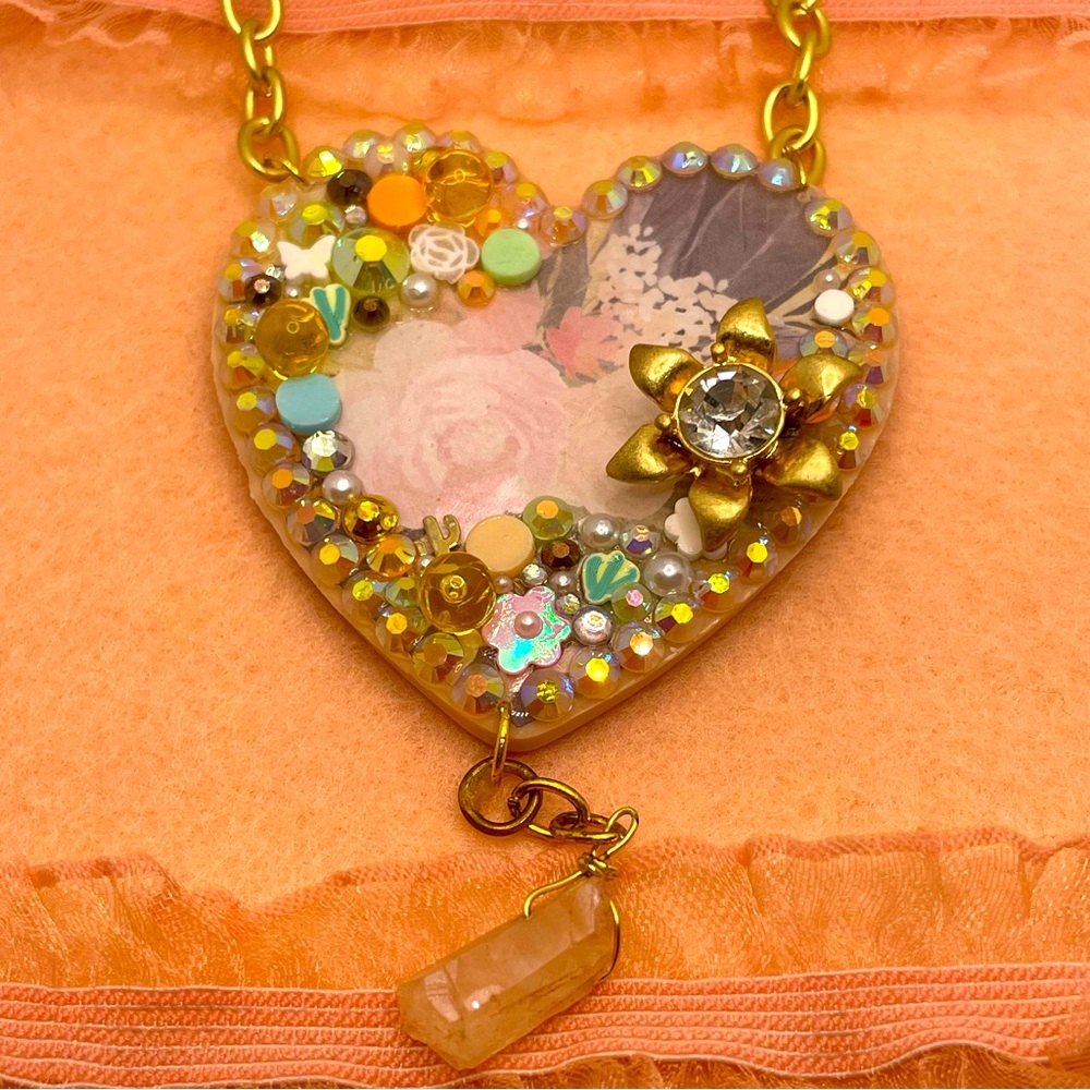 Desert decoupage necklace